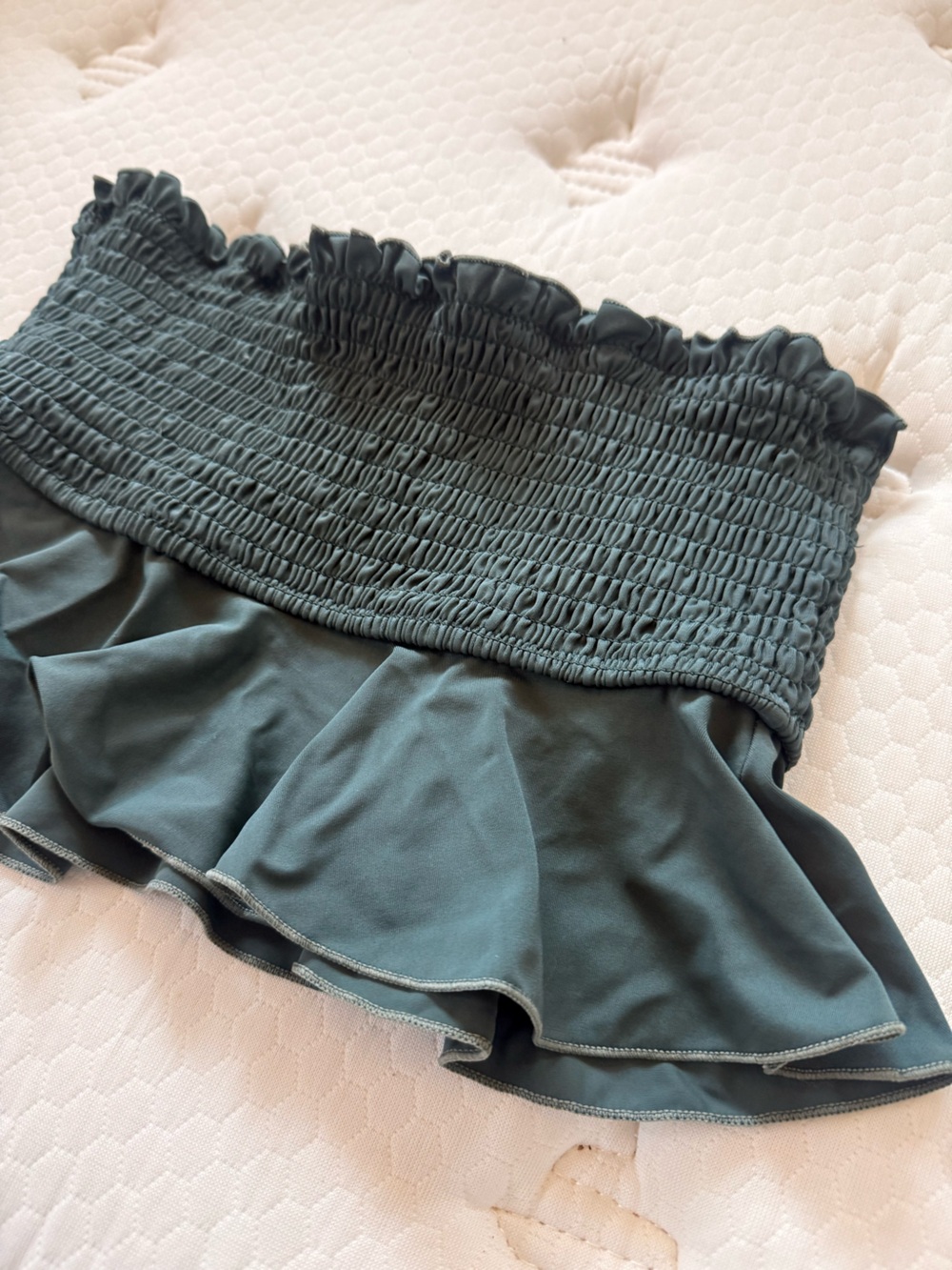 Swim suit tube top dark green/Grey size small - Picture 2 of 2